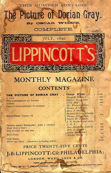 Oscar Wilde, Dorian Gray, 1890, első megjelenés, Liippincott's magazine
